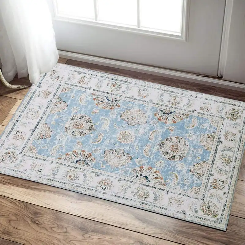 

Indoor Doormat 2x3 Foldable Entryway Rug Small Rugs for Door Vintage Floral Non-Slip Doormat for Kitchen Bathroom