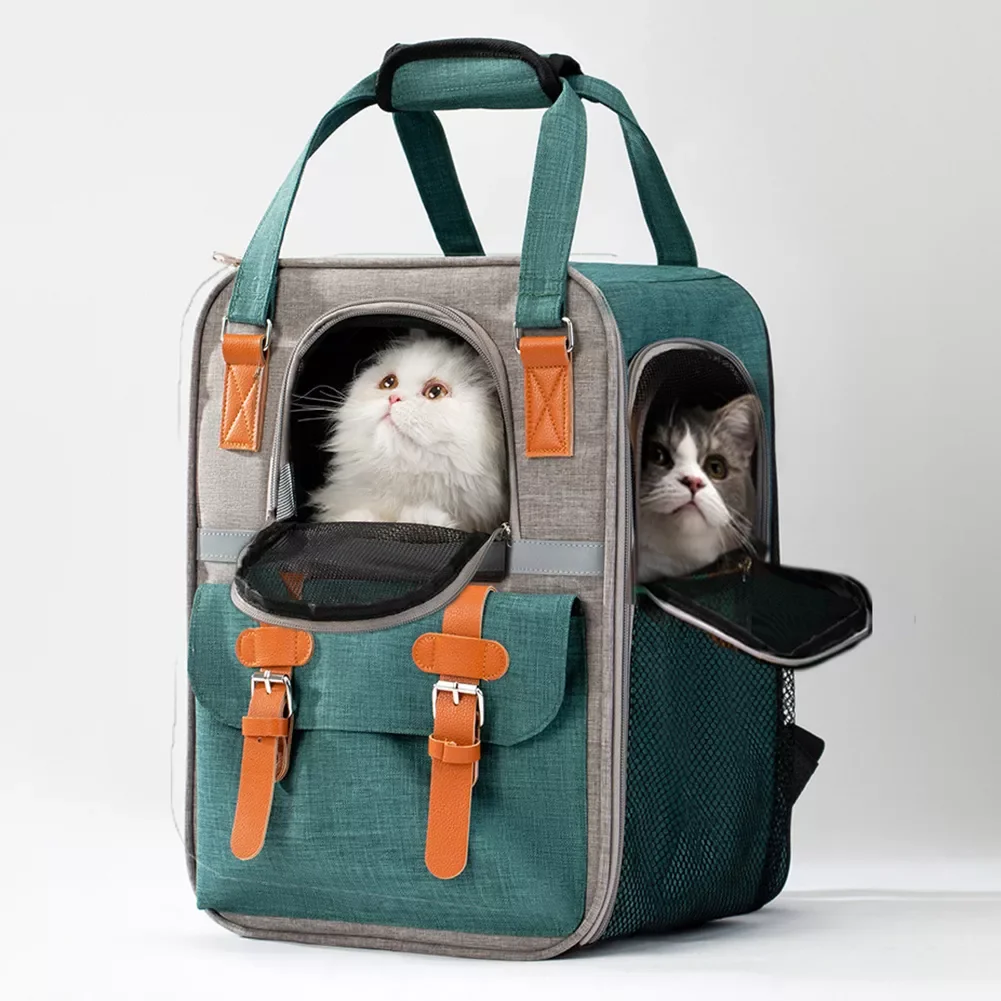 

Large Capacity Pet Carrier Backpack Canvas Cat Dog Outdoor Travel Bath Bag Portable Cat Bag Foldable Storage Cat Backpack