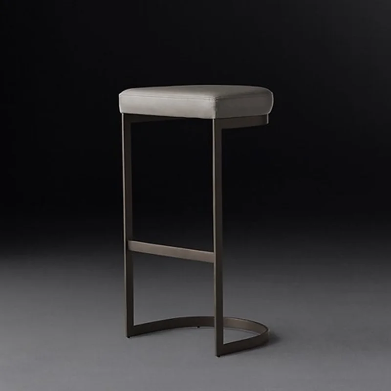 Nordic Luxury Bar Stools Designer Portable Single Relax Accent Dining Room Chairs High Sedia Velluto Salon Furnitures BY012