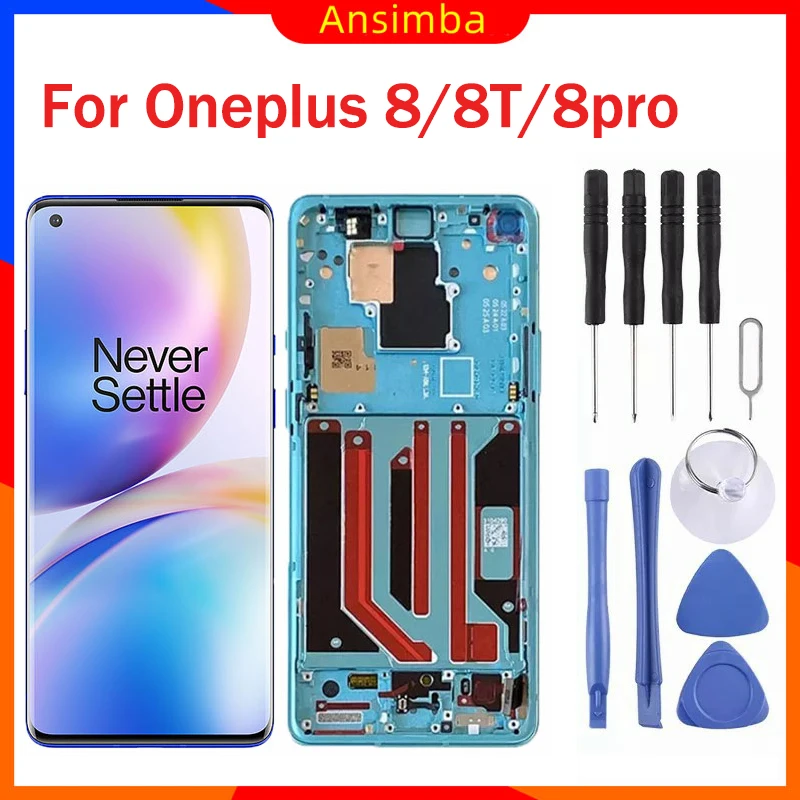 

Original LCD For Oneplus 8/8T/8pro Display Touch Screen Digitizer Assembly Replacement Screen Display TFT LCD Accessories