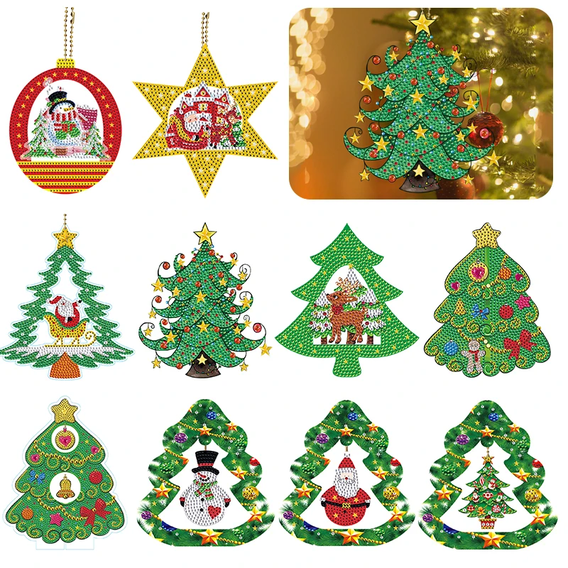 

5D Подвески в виде искусственных деревьев своими руками, мозаика, настенное окно, подвесное украшение, художественное ремесло для детей, подарки, Рождество