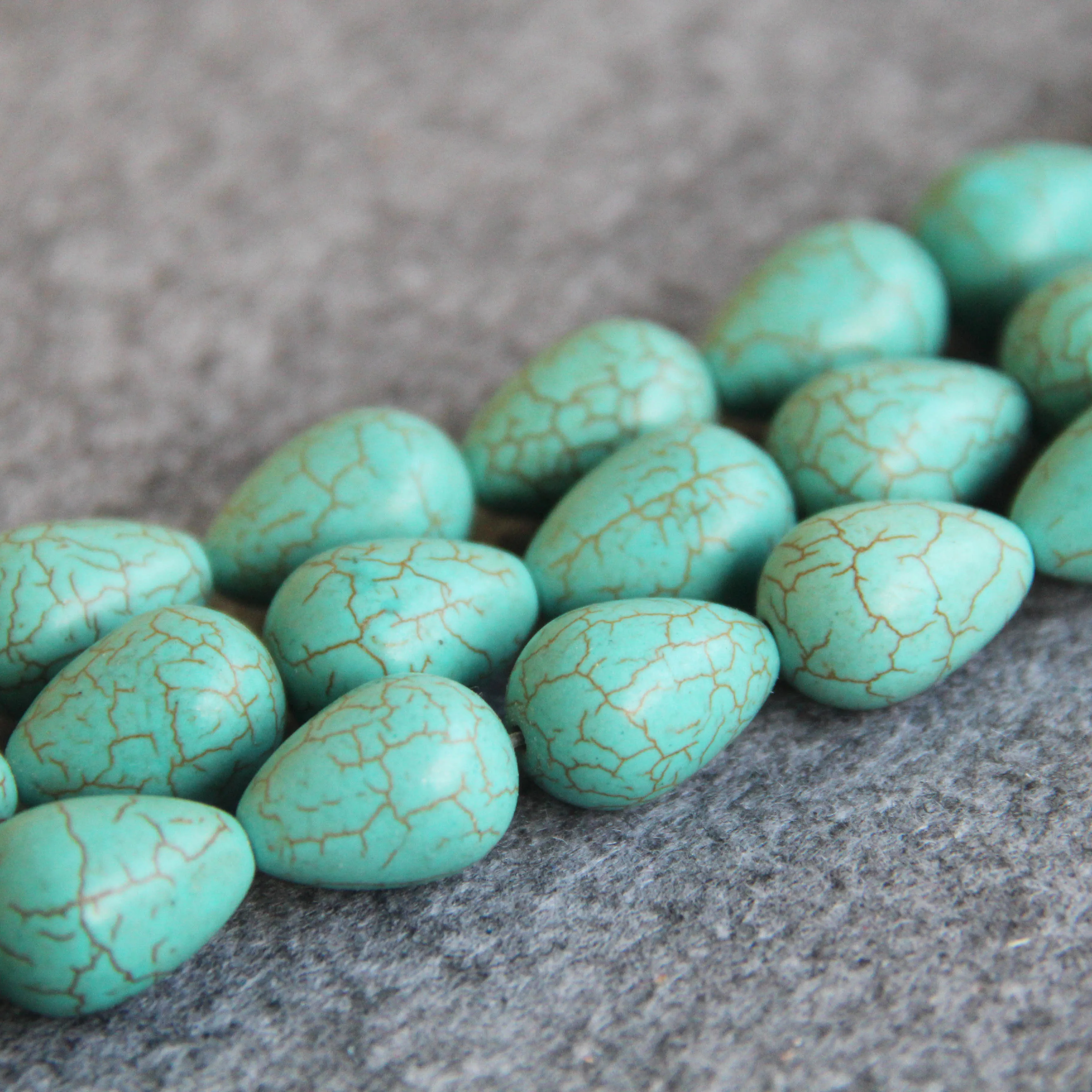 

10x15mm Turkey Turquoises Loose Beads Howlite Water Drop DIY Women Girls Gifts Fashion Jewelry Making Design Stone For Necklace