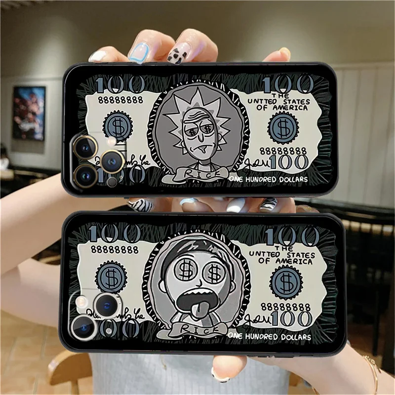 

Cute Luxury Dollar For Apple iPhone 13 12 11 Pro 13 12 Mini X XR XS Max SE 5 6 7 8 Plus Phone Case Liquid Silicon funda Carcasa