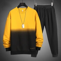 2022 mens gradient set new tracksuit sportswear hoodiessweatpants 2 pieces spring male warm clothing pullover sweatshirts
