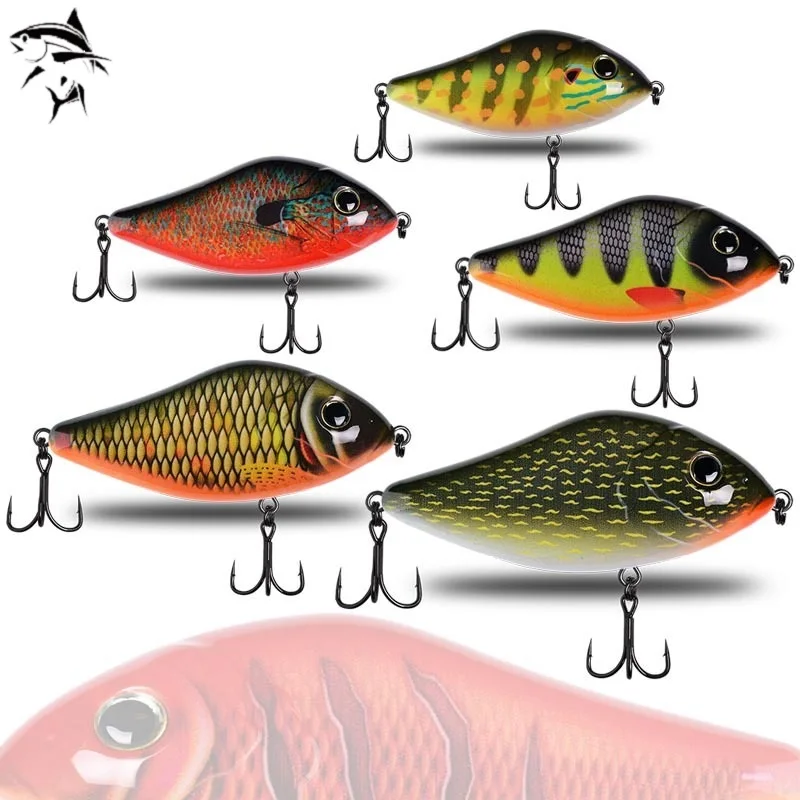 

Hard Jerkbait Fishing Lures 60mm70mm80mm90mm Rattle Glide Artificial Sinking Wobbler Bait Fishing Tackle for Pike Bass 2022