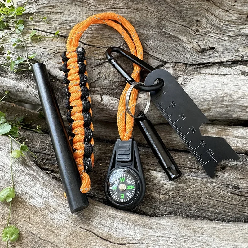 Фото Bear Grylls Survival Fire Starter, магниевый кремневый стержень, портативный аварийный комплект Firesteel, компас-свисток для кемпинга, пешего туризма, инструмент №4