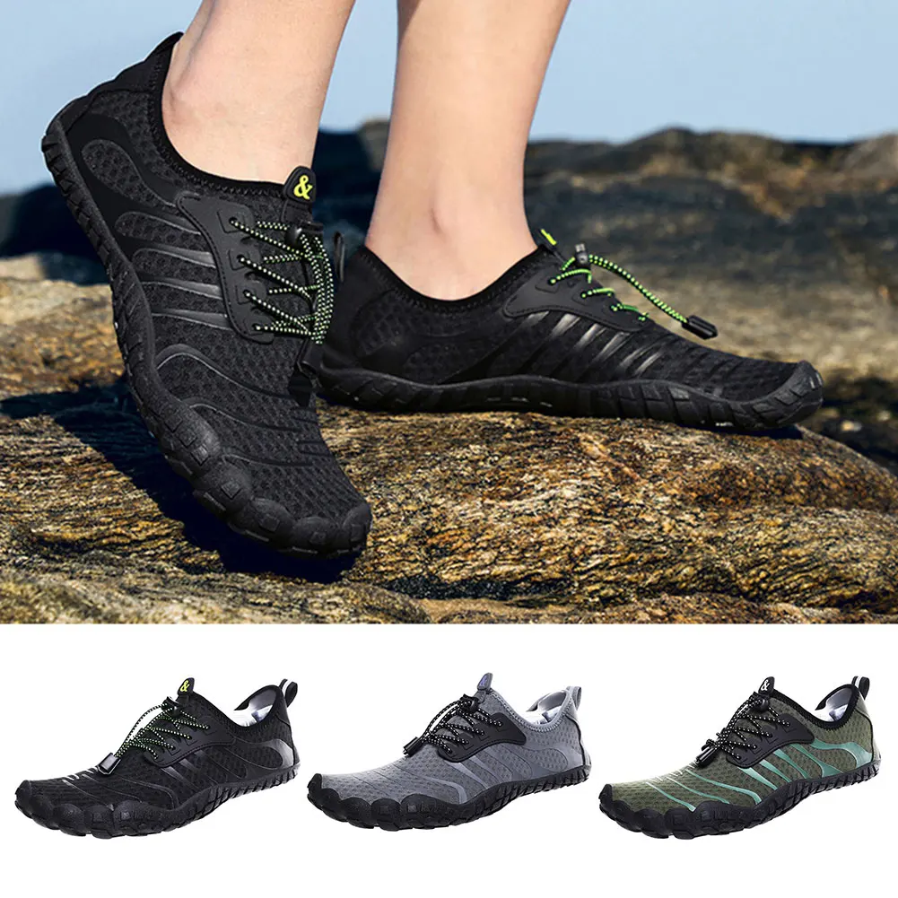 

Нескользящая сетчатая обувь для серфинга и плавания, дышащие быстросохнущие эластичные шнурки для воды, удобные для активного отдыха и походов