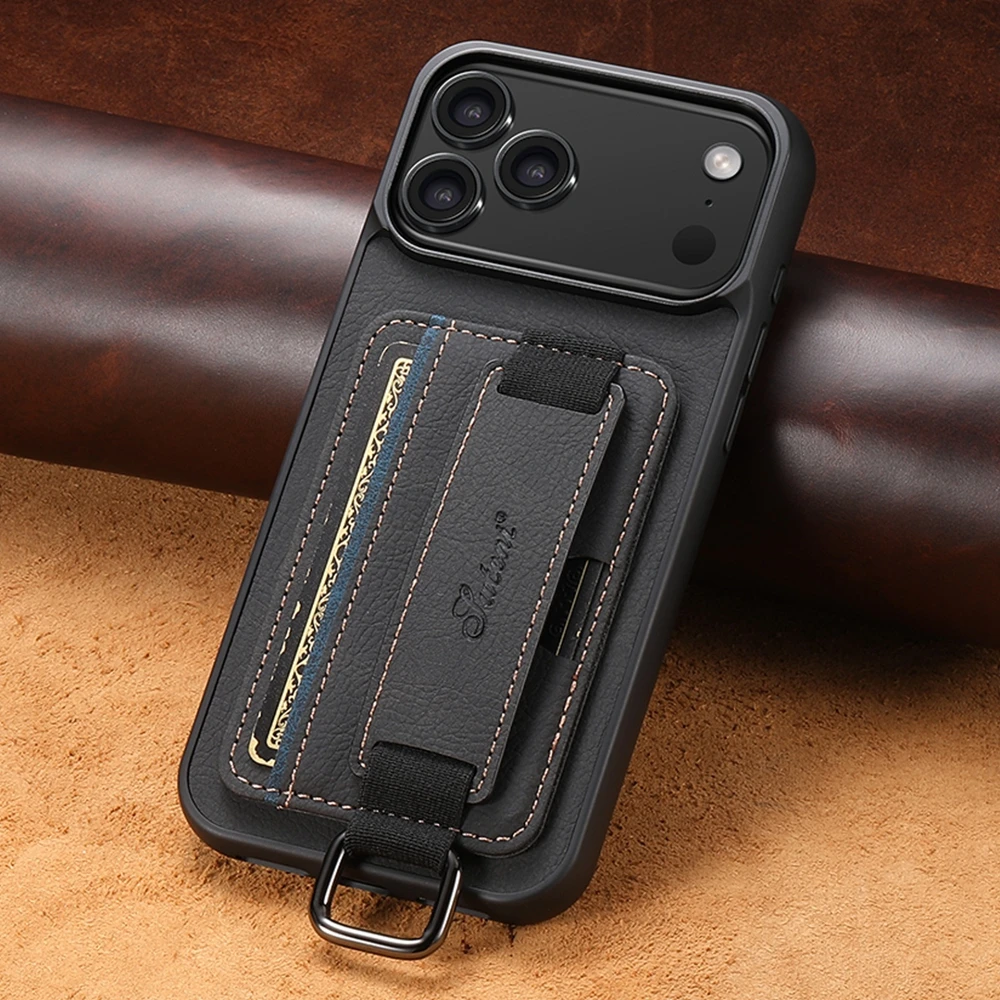 Фото Противоударный деловой чехол для iPhone 17 с отделением для карт, подходит для 16 Pro Max, 15, 14, 13, с держателем для карт и защитным покрытием. №3