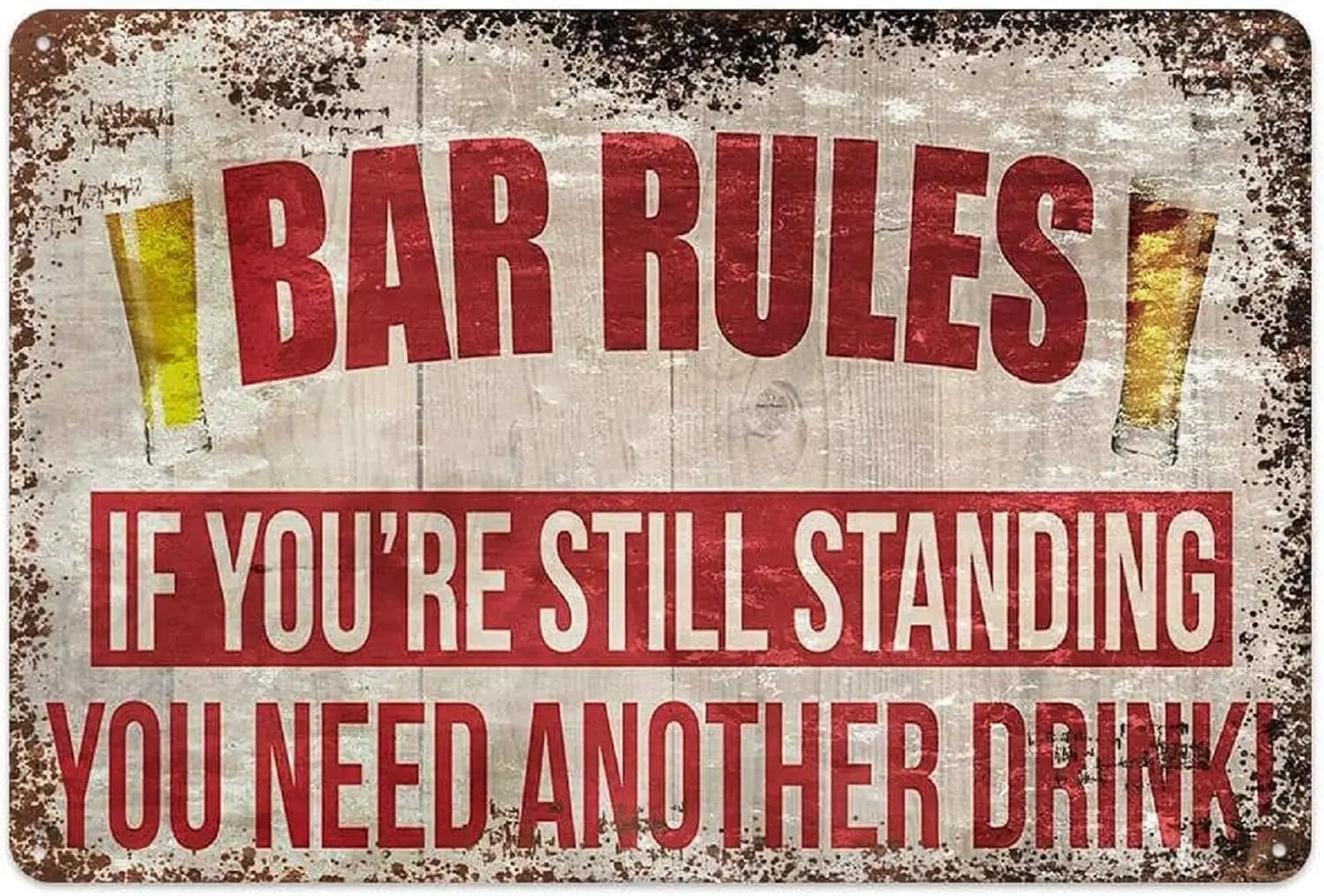 Orgnal Vntage Desgn Bar Rules Tn Metal Wall Art Sgns Thck Tnplate Prnt Плакат Настенный декор для бара | Ктчен Dnng
