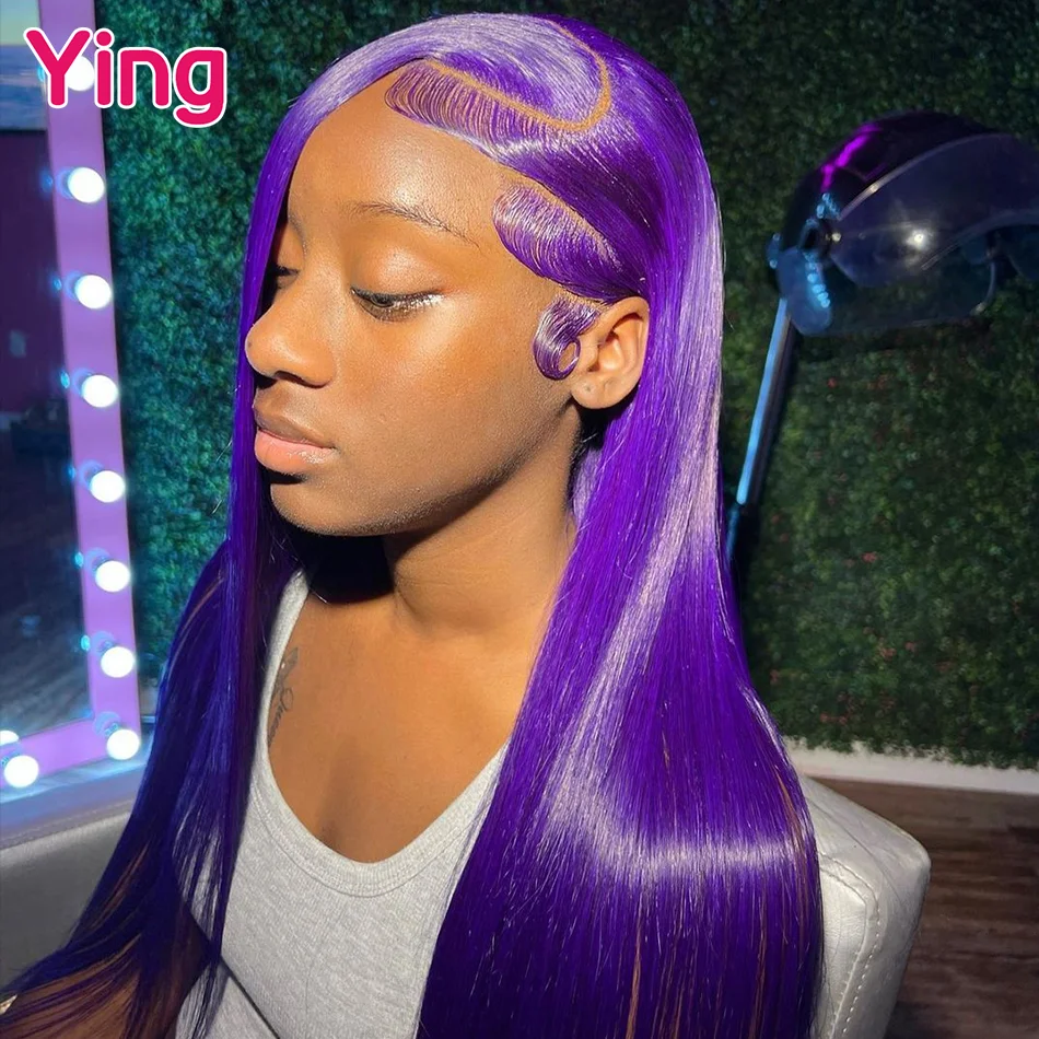 Purple Colored 13X6 Lace Frontal Wig Human Hair Wig 613 Blonde Bone Straigtht Brazilian Remy 180% 30 Inch 13X4 Lace Front Wigs