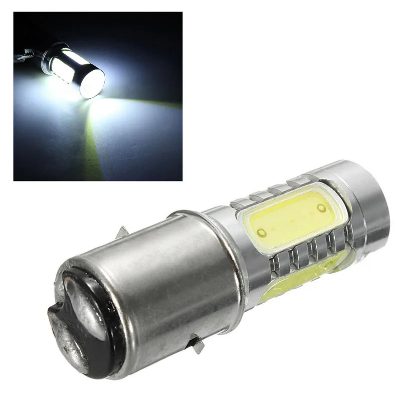 

12 В BA20D H6 4 COB Светодиодная белая лампа светильник мотоцикла, велосипеда, мопеда, квадроцикла светильник