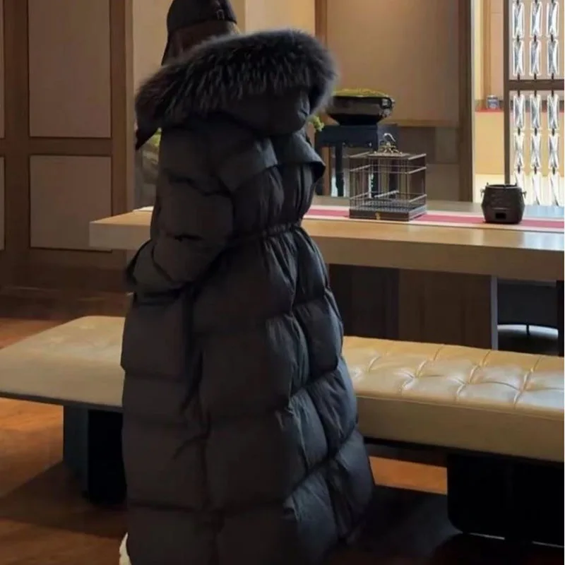 Зимний женский пуховик на белом утином пуху 2024 новая мода высокое качество