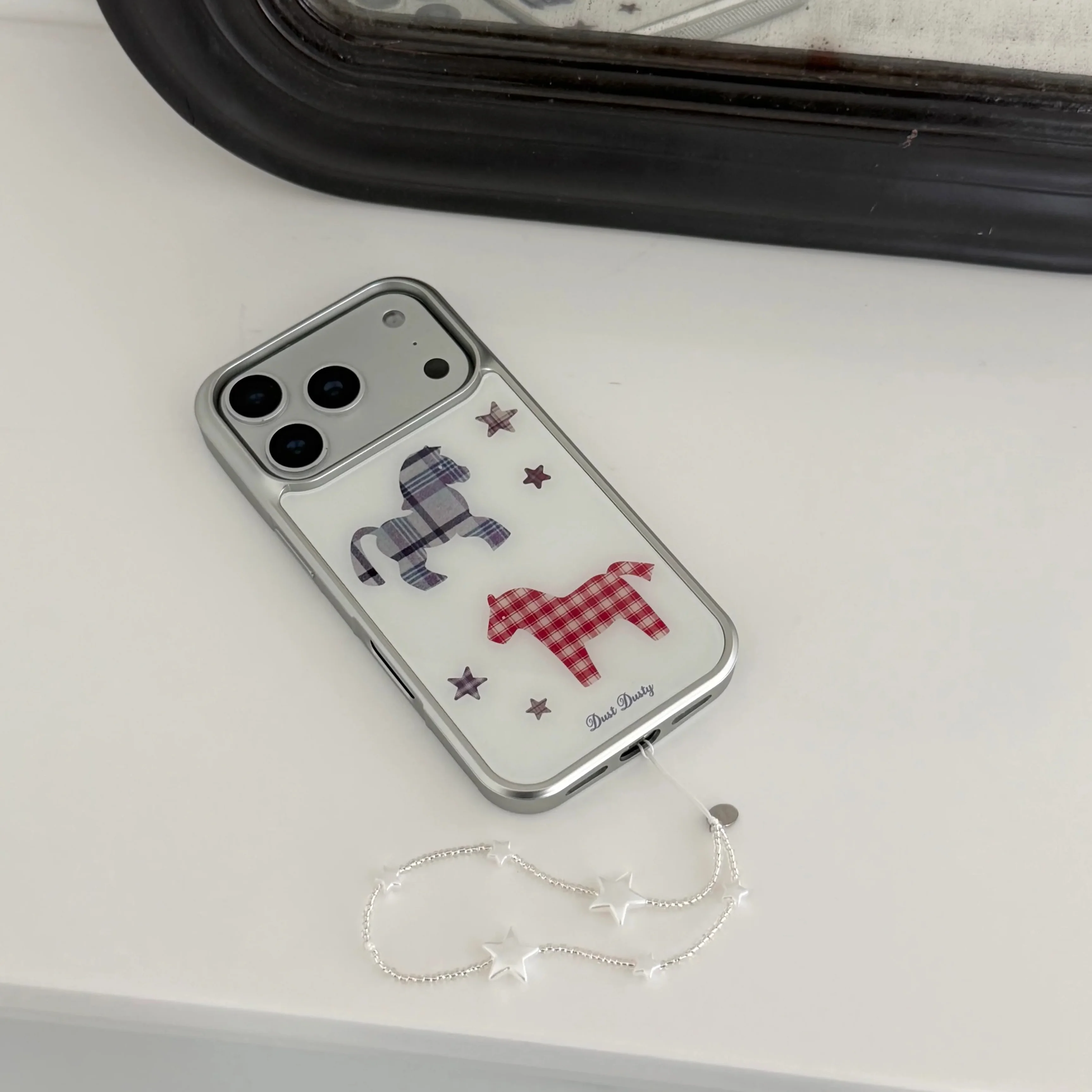 Корейский чехол для телефона с дизайном «Конь» для iPhone 17, 16e, 16, 15, 14, 13, 12, 11, Air, Pro, Max, X, XR, XSMAX, 8, 7 Plus – роскошный прозрачный мягкий чехол-накладка (art.: 3920d89cede9a) - 3920d89cede9a
