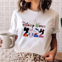 disney world 2022 t shirt femme young fashion travel tops white summer aesthetic family clothes cartoon cute girls t shirts