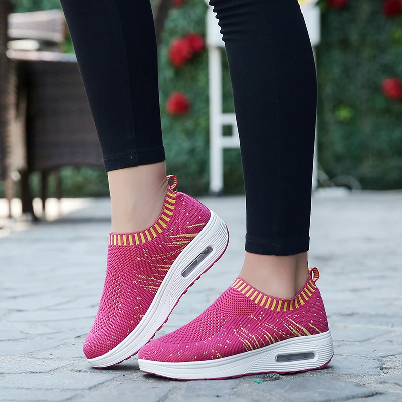 Women's Shake Shoes Comfortable Platform Walking Sneakers Lightweight Casual Air Fitness Footwear