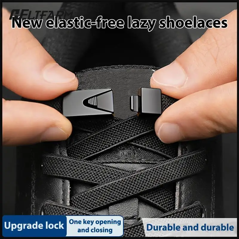 

1Pair Press Lock Shoelaces Without Ties Flat Elastic Laces Sneakers No Tie Shoe Laces for Shoes Accessories