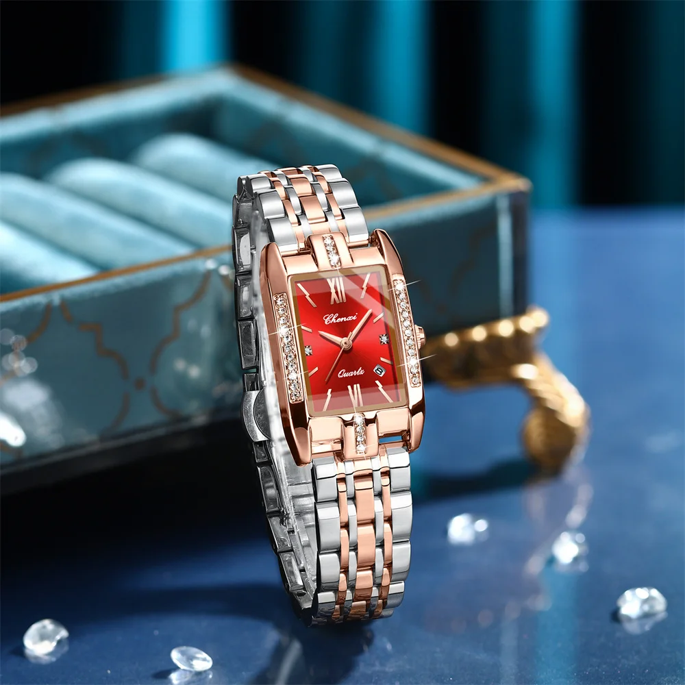 Fashion Woman Watches Luxury Brand Stainless Steel Bracelet Creative Unique Rectangle Watch For women Ladies Wristwatch Elegant