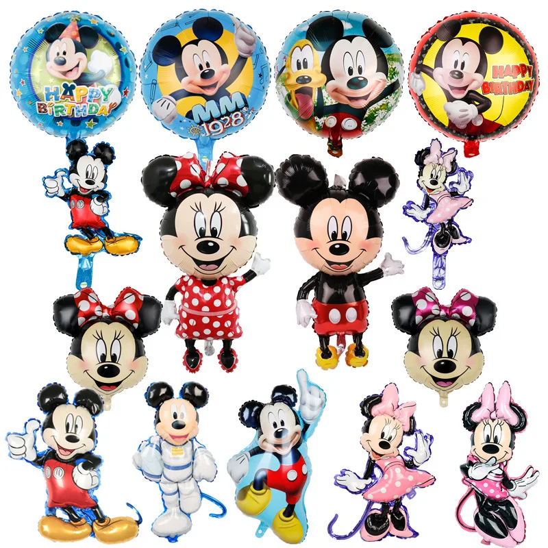 

1pcs Disney Mickey Minnie Aluminum Film Balloon Baby First Birthday Cartoon Mickey Mouse Balloon Party Decoration