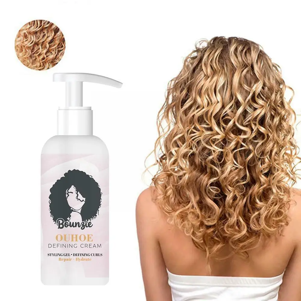 

50ml Elastin Curl Enhancer Long-lasting Moisturizing Frizz Cream Hair Anti Volumizing Curly Gel Styling Product A8L1