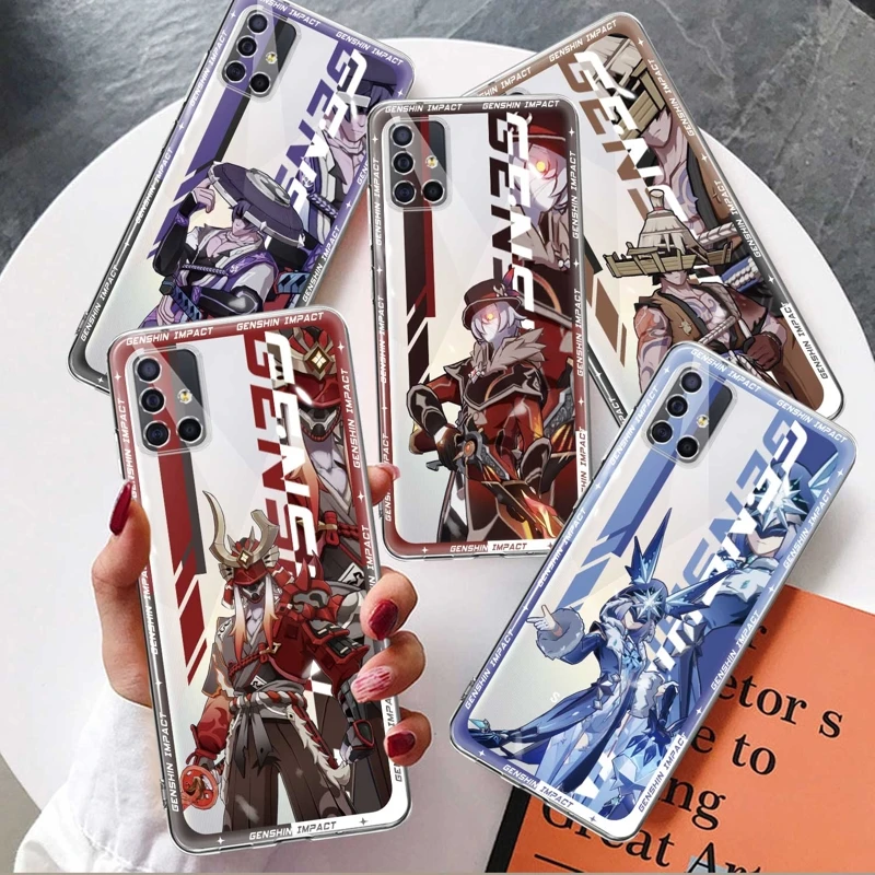 

Матовый чехол для Samsung Galaxy A12 A13 5G A21s A51 A53 A52 A32 4G A73 A31 A33 A23 A72 A22 A71 A52s Genshin Impact Boss Anime