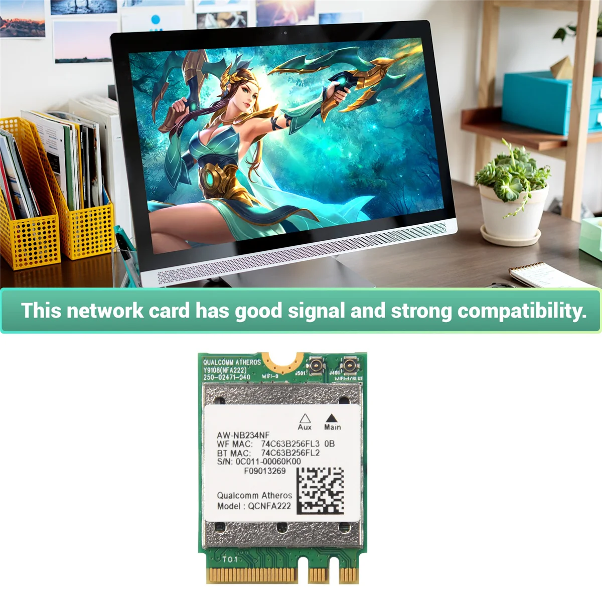 QCNFA222 802.11A/B/G WIFI карта 2 4 ГГц 5 WiFi + BT 0 NGFF Wlan