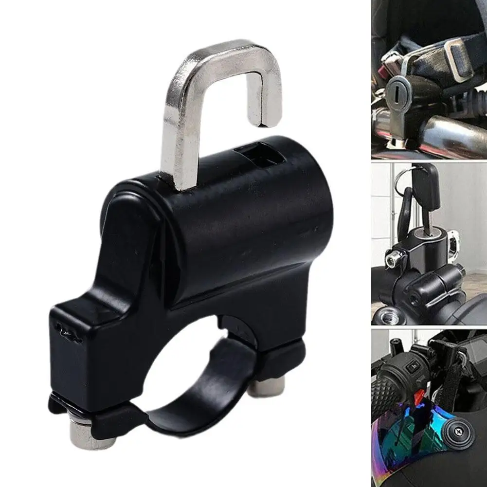 

Motorcycle Helmet Lock Universal Bicycles Anti-Theft Fixed Lock Multi-function Electric Security Metal Black 2 Key Set