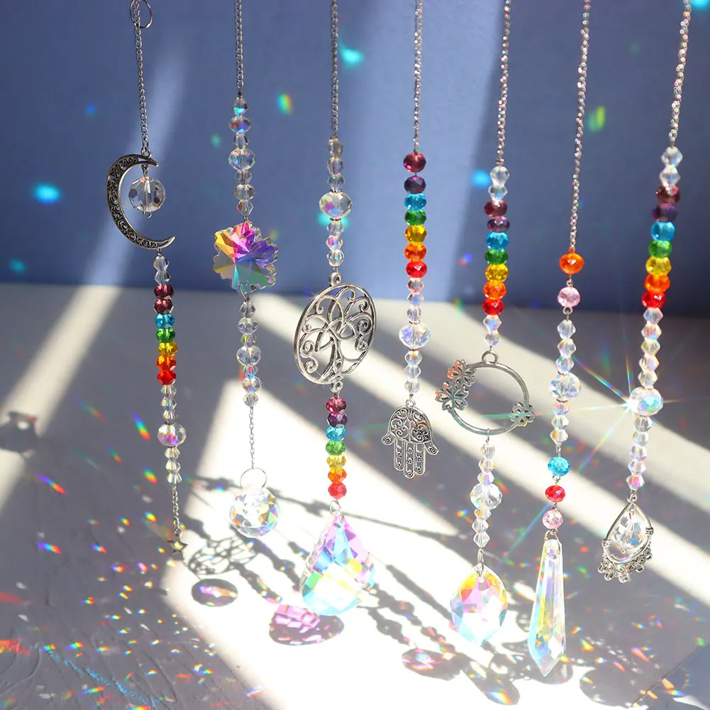 

Кристаллы, колокольчики ветра, призма, солнцезащитные Ловцы, ювелирные изделия ручной работы, подвеска для сада, Радужный кулон, украшение д...
