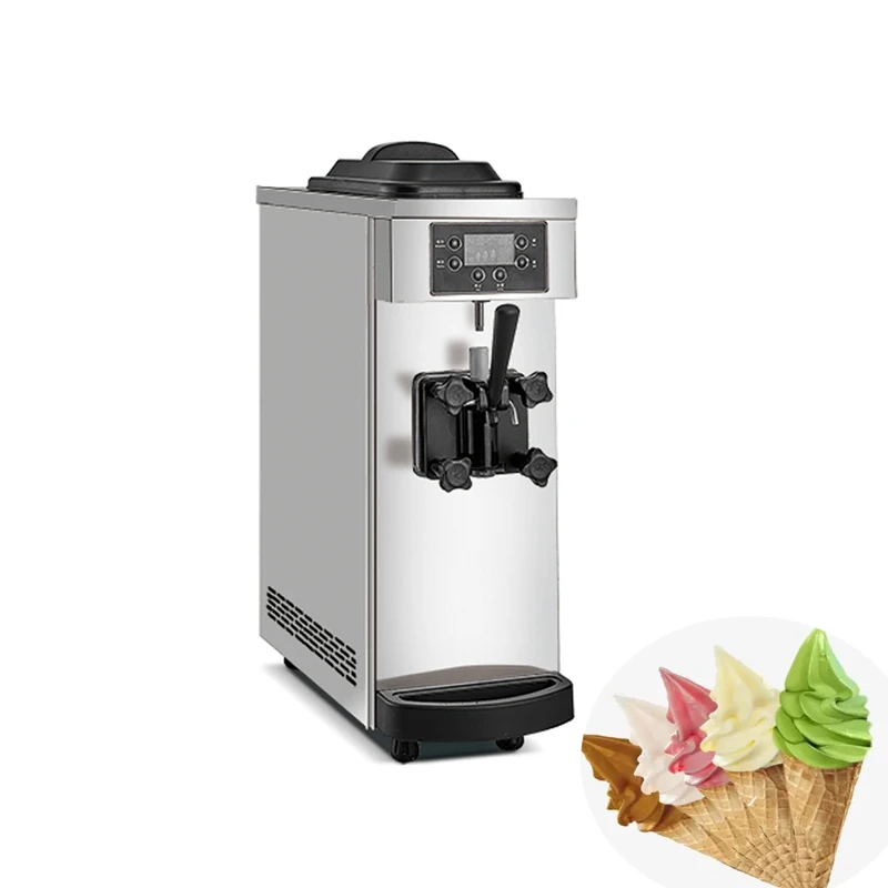 

Машина для мороженого Вертикальная настольная машина для замороженного йогурта с одной головкой полностью автоматическая машина для приготовления мороженого