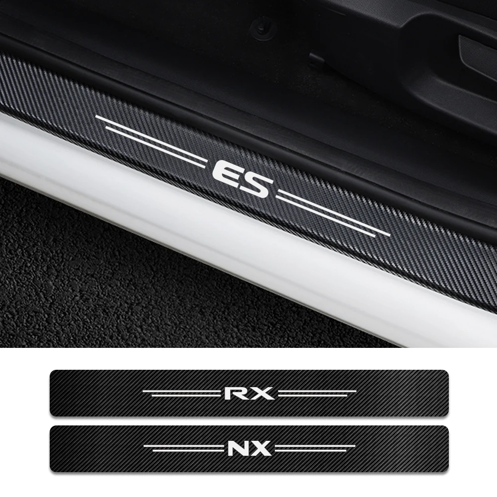 

4PCS Car Door Sill Carbon Fiber Sticker For Lexus RX 300 330 IS 250 300 GX 400 460 UX 200 NX LX LS GS ES CT200h Auto Accessories