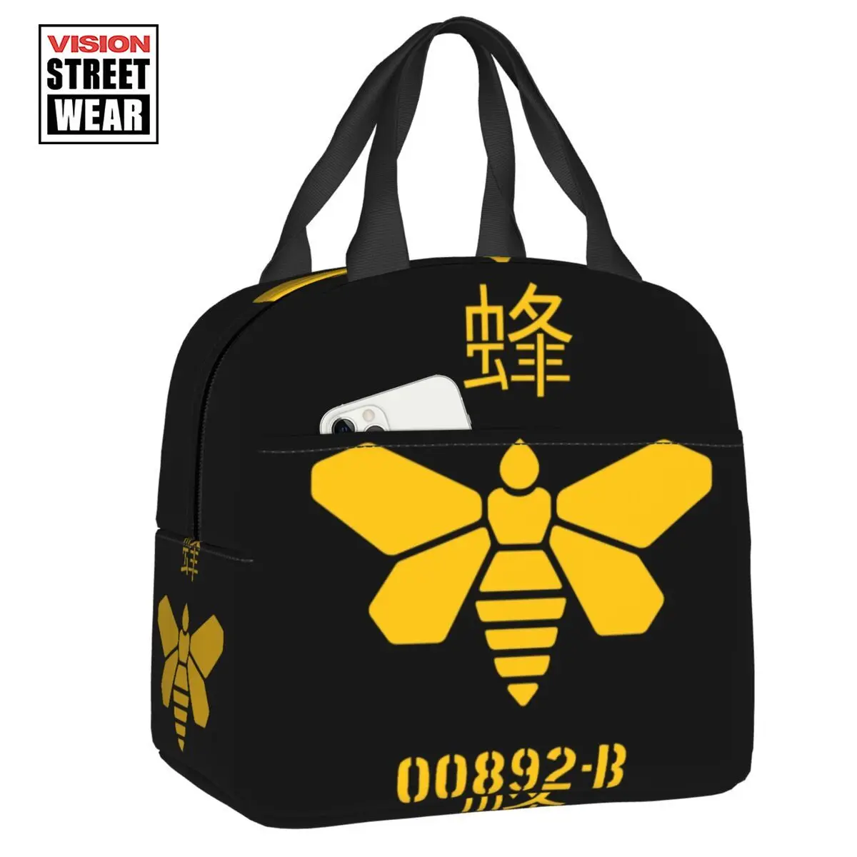 

Breaking Bad Golden Moth Chemical 00892-B Insulated Lunch Tote Bag for Women Heisenberg Bee Resuable Thermal Cooler Bento Box