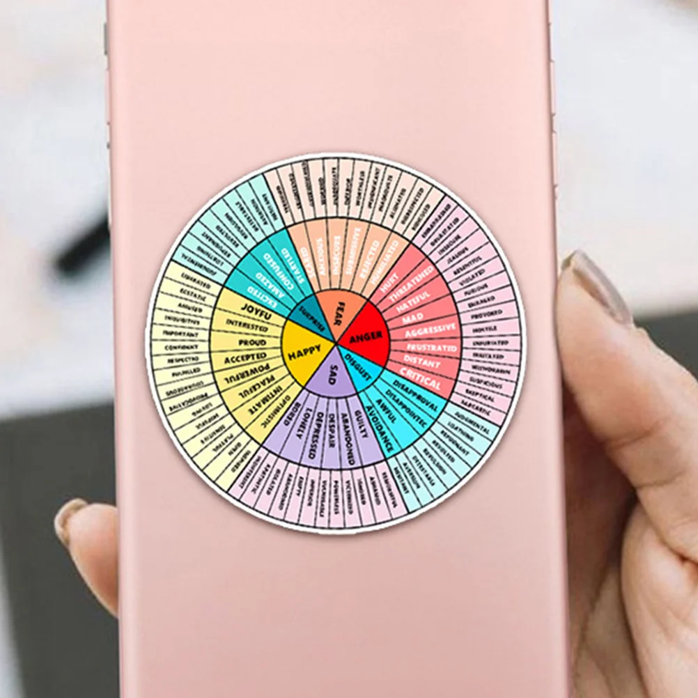 

Emotion Wheel Sticker Freezer Decorative Chart Wall Stickers Feeling Laptop Decal Feelings Colorful Laptops