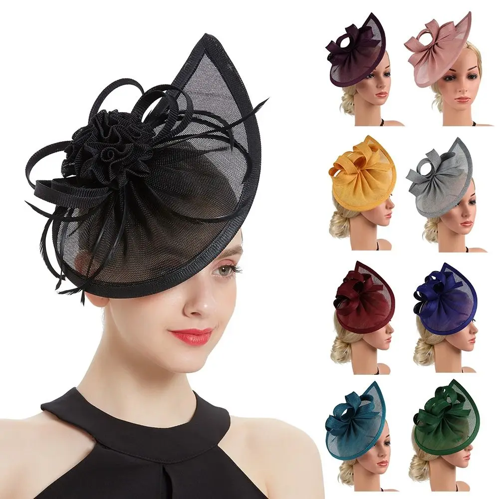 

Fashion Vintage Wedding Mesh Hat Hair Accessories Flower Headband Tea Party Fascinator Headband