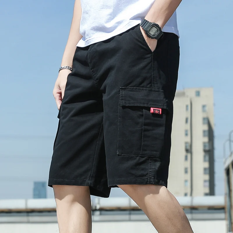 

2022 Men's Shorts Summer New Fashion Trend Shorts Loose Straight Overalls Casual Drawstring Five-Point Sports Pants Men's Shorts