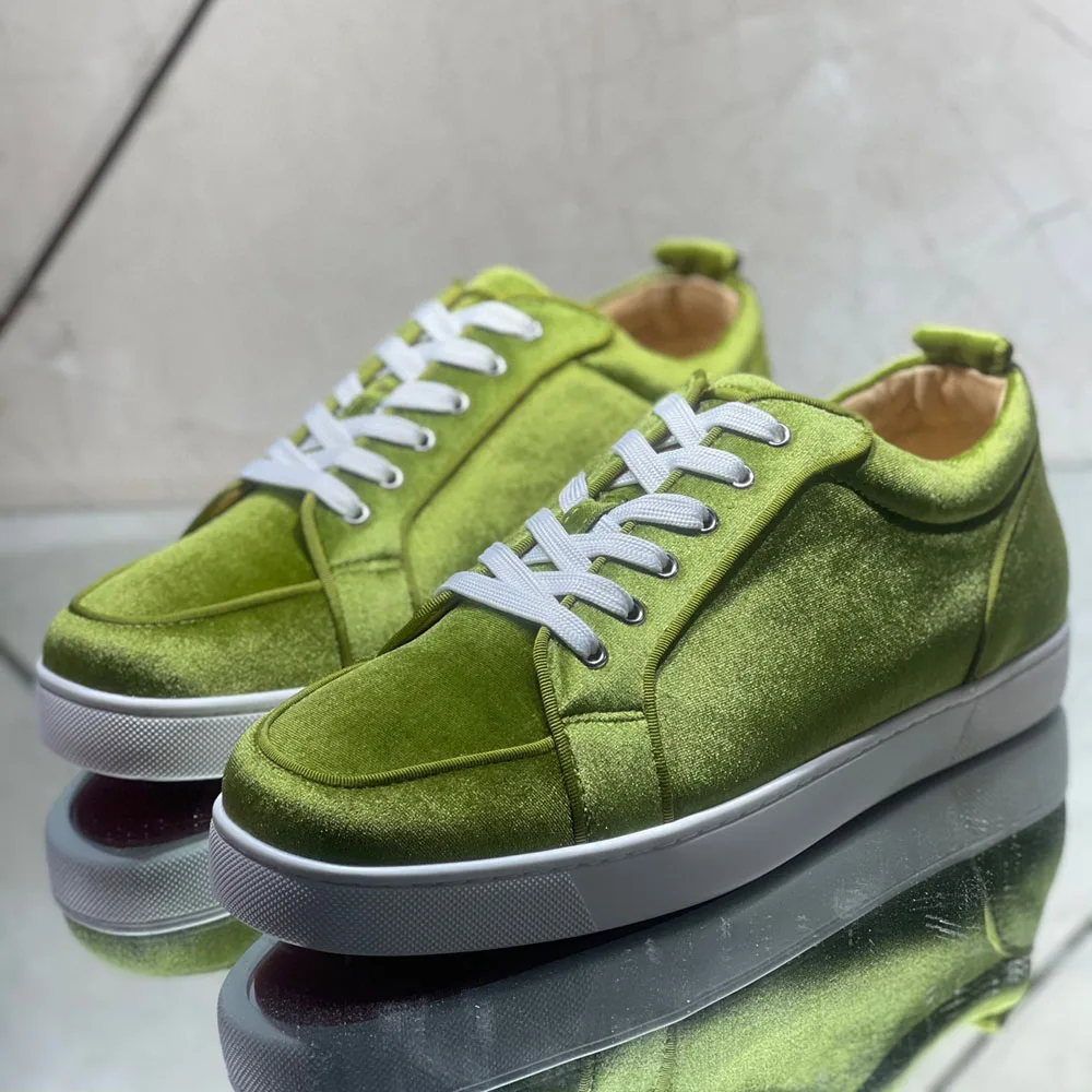 

Модные Роскошные низкие кроссовки для мужчин, обувь для вождения, зеленые бархатные туфли из натуральной кожи без кожи, для свадьбы