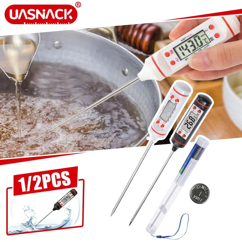 

Kitchen Oil Thermometer Needle Food Meat Milk Instant Read Meat Digital Temperature Meter Tester with Probe for Grilling Kitchen