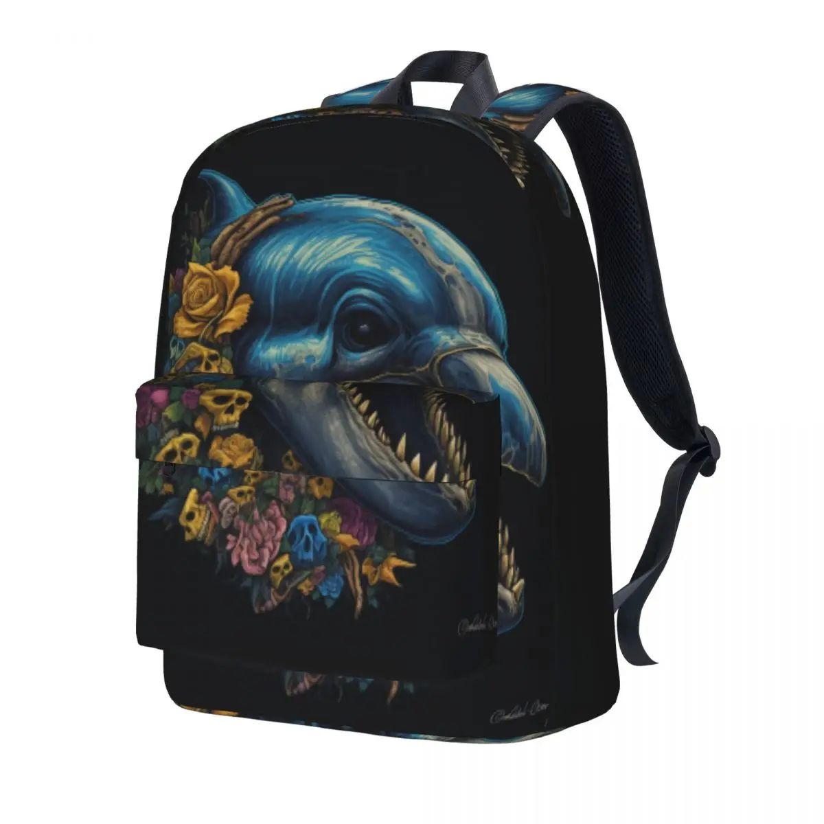 

Dolphin Backpack Zombie Portraits Comic Illustration Aesthetic Backpacks Men Travel Durable High School Bags Colorful Rucksack
