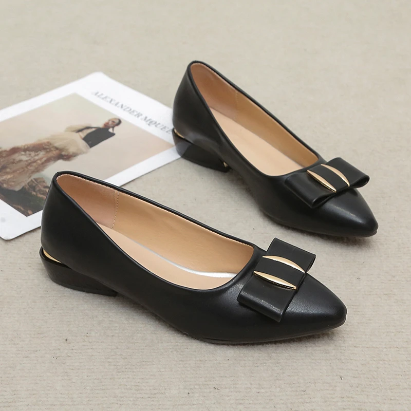 

Туфли-лодочки женские с острым носком, 3 см, без застежки, на низком каблуке