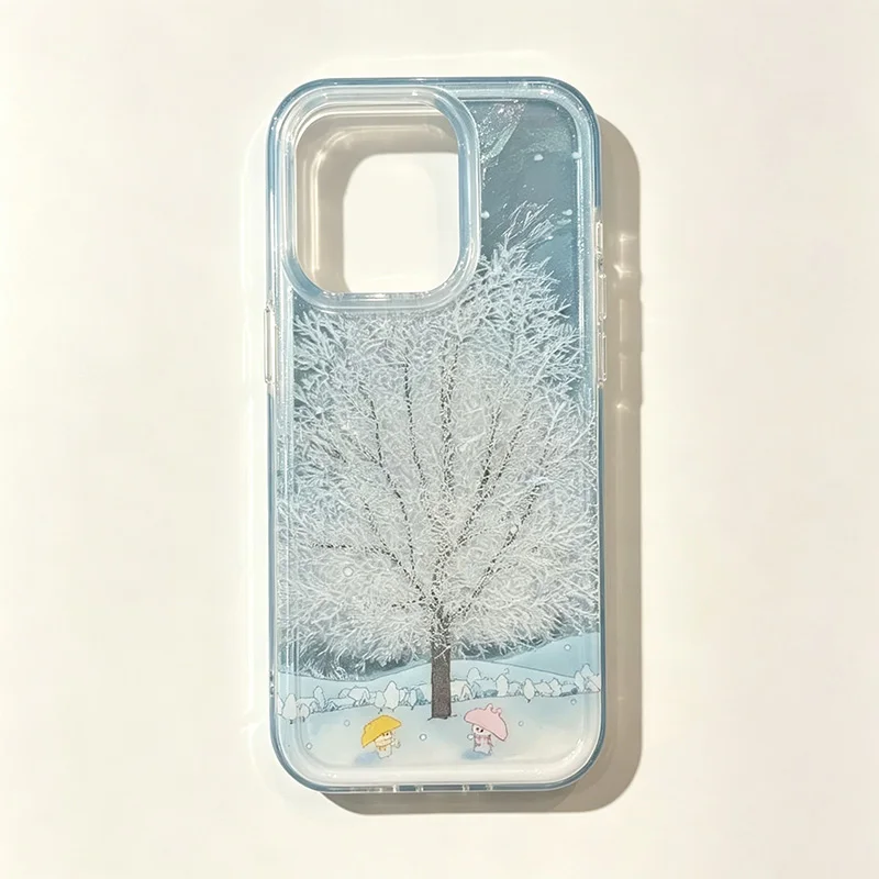 Фото Мягкий чехол Rime Frosted Snow Tree для iPhone 17 16 15 14 13 12 11 Pro Max 7 8 Plus Air Mini 16E ProMax №1