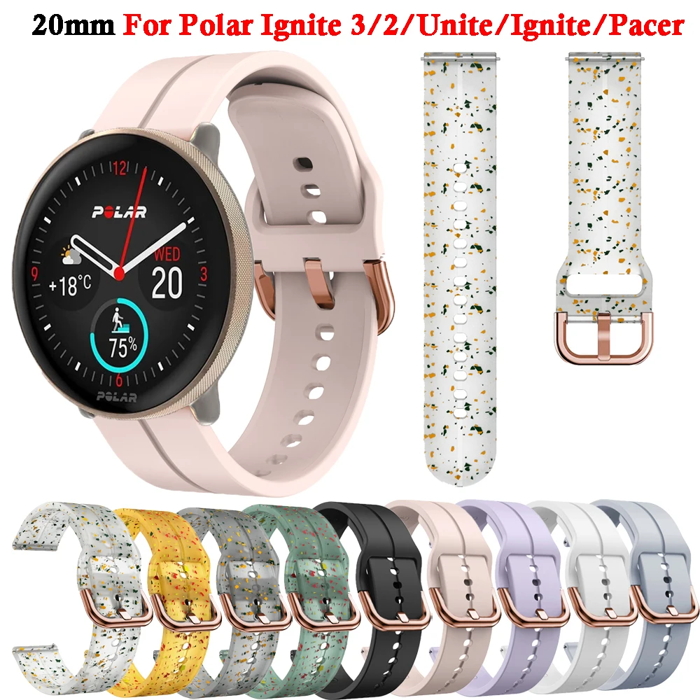 

20mm Band For Polar Ignite/2/3/Unite/Pacer Silicone Strap Watchband Bracelet Replacement Wristband For COROS APEX 2/PACE 2