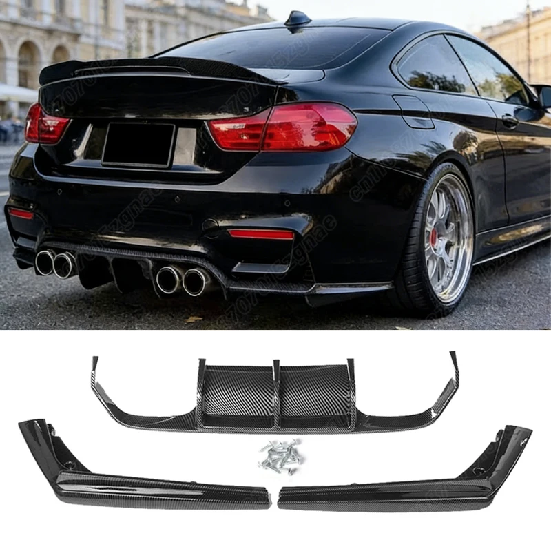 Для BMW F80 M3 F82 F83 M4 2014-2018: Комплект из 3-х частей для модификации заднего бампера (диффузор, накладка, сплиттер) (art.: 3920da49686ef) - 3920da49686ef