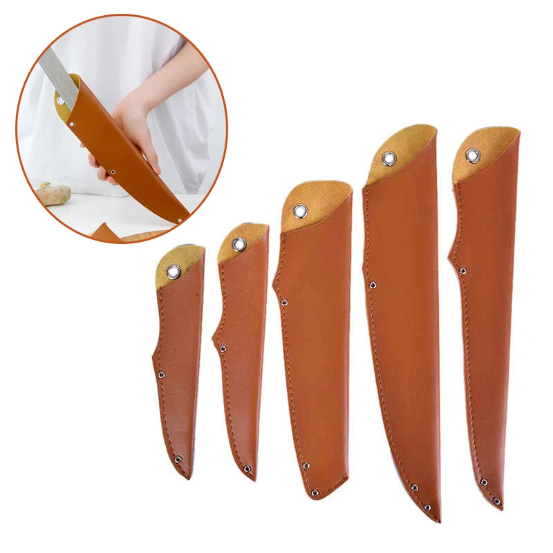 

PU Leather,Knife Cover Chef's Knife Sheath Portable Multipurpose Edge Guards Protector Sashimi Cleaver Kitchen Accessories