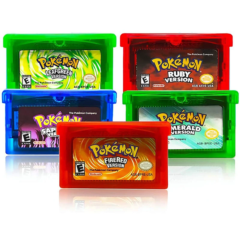 Pokemon GBC NDSL GB GBM GBA SP Game Card Series Ruby Firered Emerald Sapphire Video Game Cartridge Console Card English Language