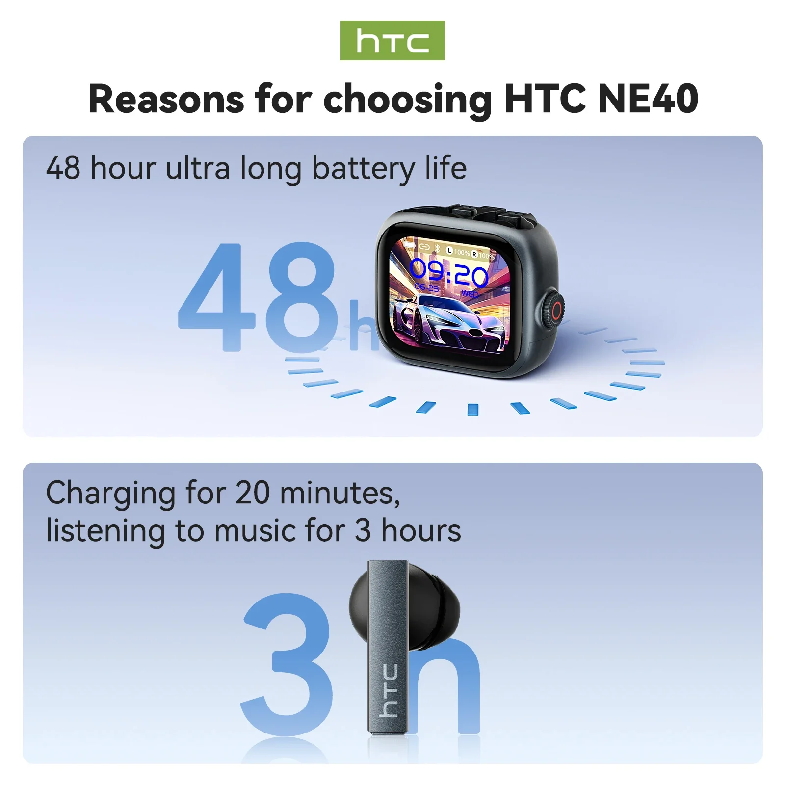 Фото [Накранные субтитры HD] Наушники HTC Bluetooth V6 TWS Спортивные беспроводные наушники AI-переводчик Наушники с шумоподавлением Микрофон №5