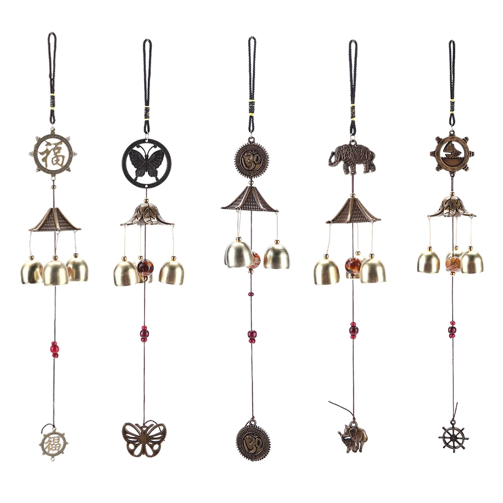 

67cm Living Wind Chimes Outdoor Garden 4 Tubes Bells Antirust Copper Antique Windchime For Home Yard Decor Hanging Decoration