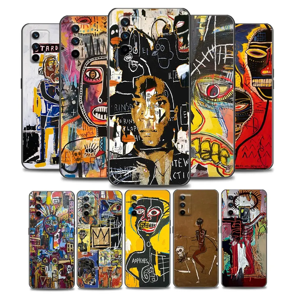 

Jean-Michel Basquiat Art Graffiti Phone Case for Realme Q2 C20 C21 V15 5G 8 5G C25 GT Neo V13 5G X7 Pro Ultra C21Y Soft Silicon