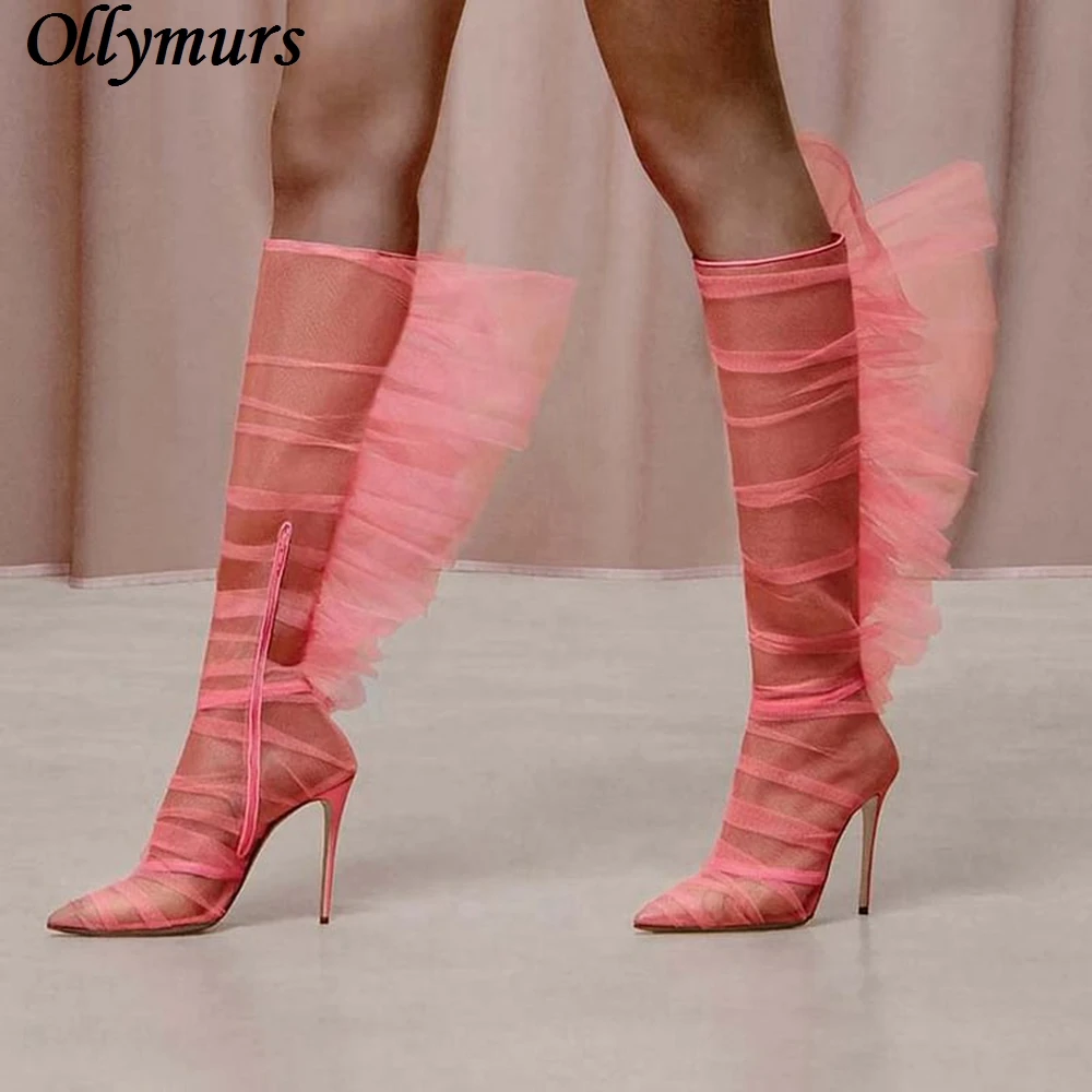 

Fashion catwalk stiletto women's shoes Summer knee high boots shoes women