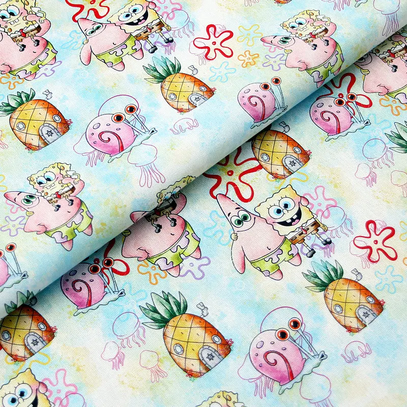 

Popular Cartoon Print 100% Cotton Fabric for Kids Clothes Hometextile Backpacks Slipcover Cushion Cover DIY Material