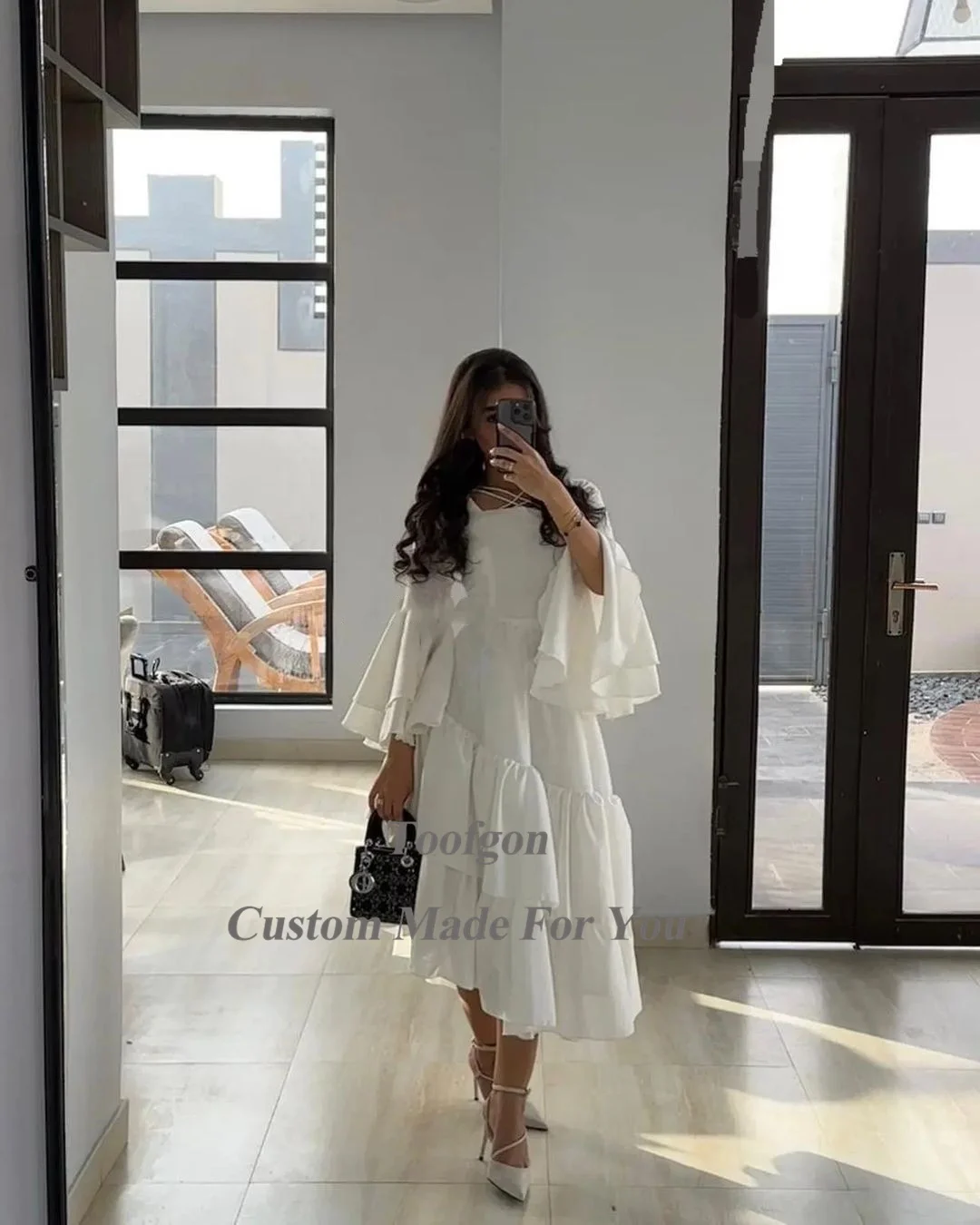 Пляжные шифоновые свадебные платья с длинными рукавами Свадебные по