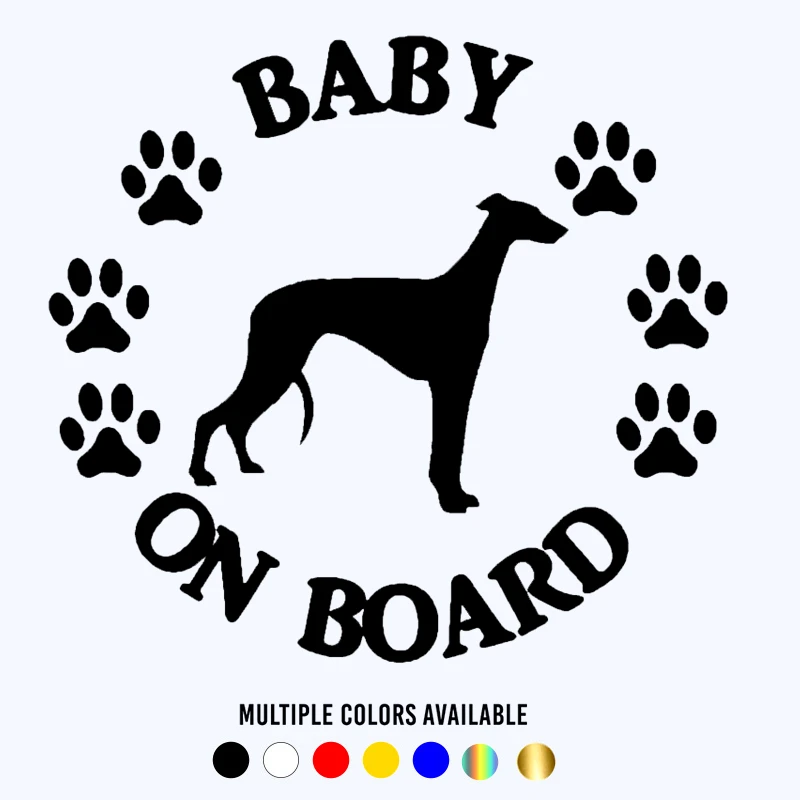 

JP die cut Car Decal of various sizes for baby Greyhound car bumper window laptop waterproof sticker 20cmx18 5cm