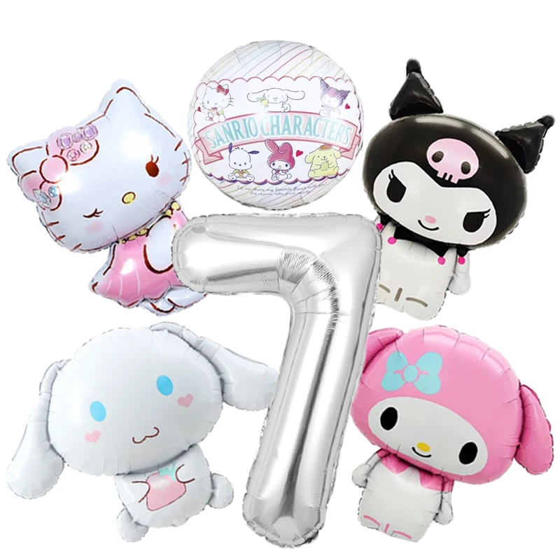 Набор фольгированных шаров Miniso Sanrio Kuromi Cinnamoroll My Melody 32 дюйма